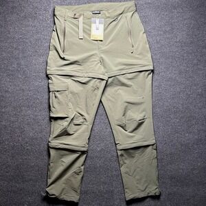 The North Face Bridgeway Zip Pnt Hiking Convertible Womens 12 New Taupe Green